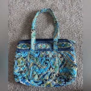 Blue and green paisley shoulder bag